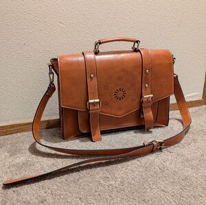 Ecosusi brown leather briefcase / satchel